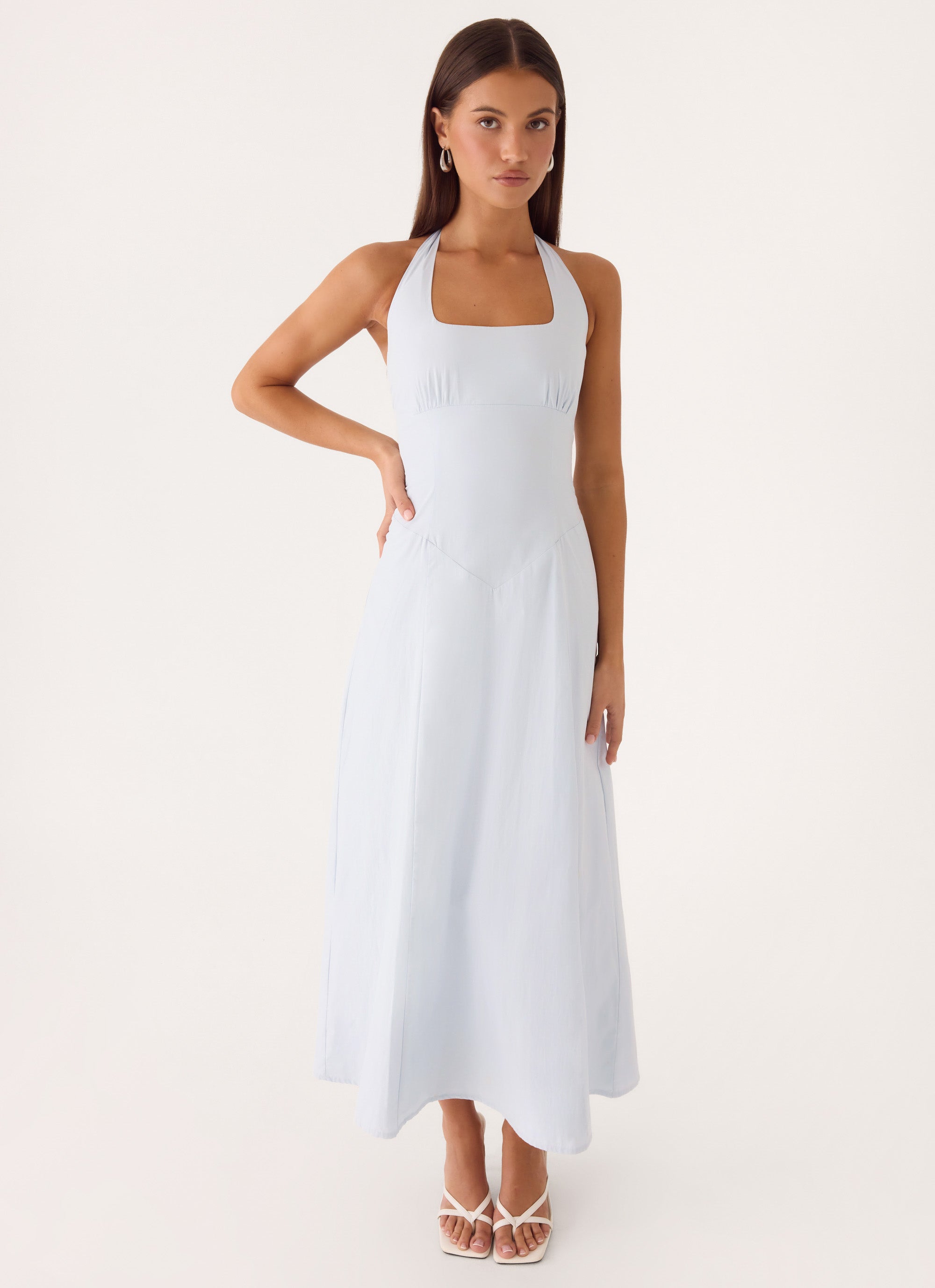 Sarrah Halter Midi Dress - Blue