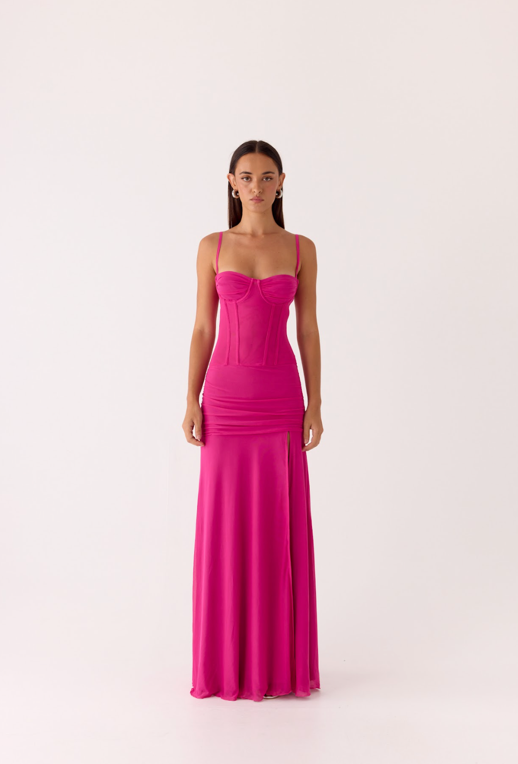 Viene Corset Maxi Dress - Fuchsia