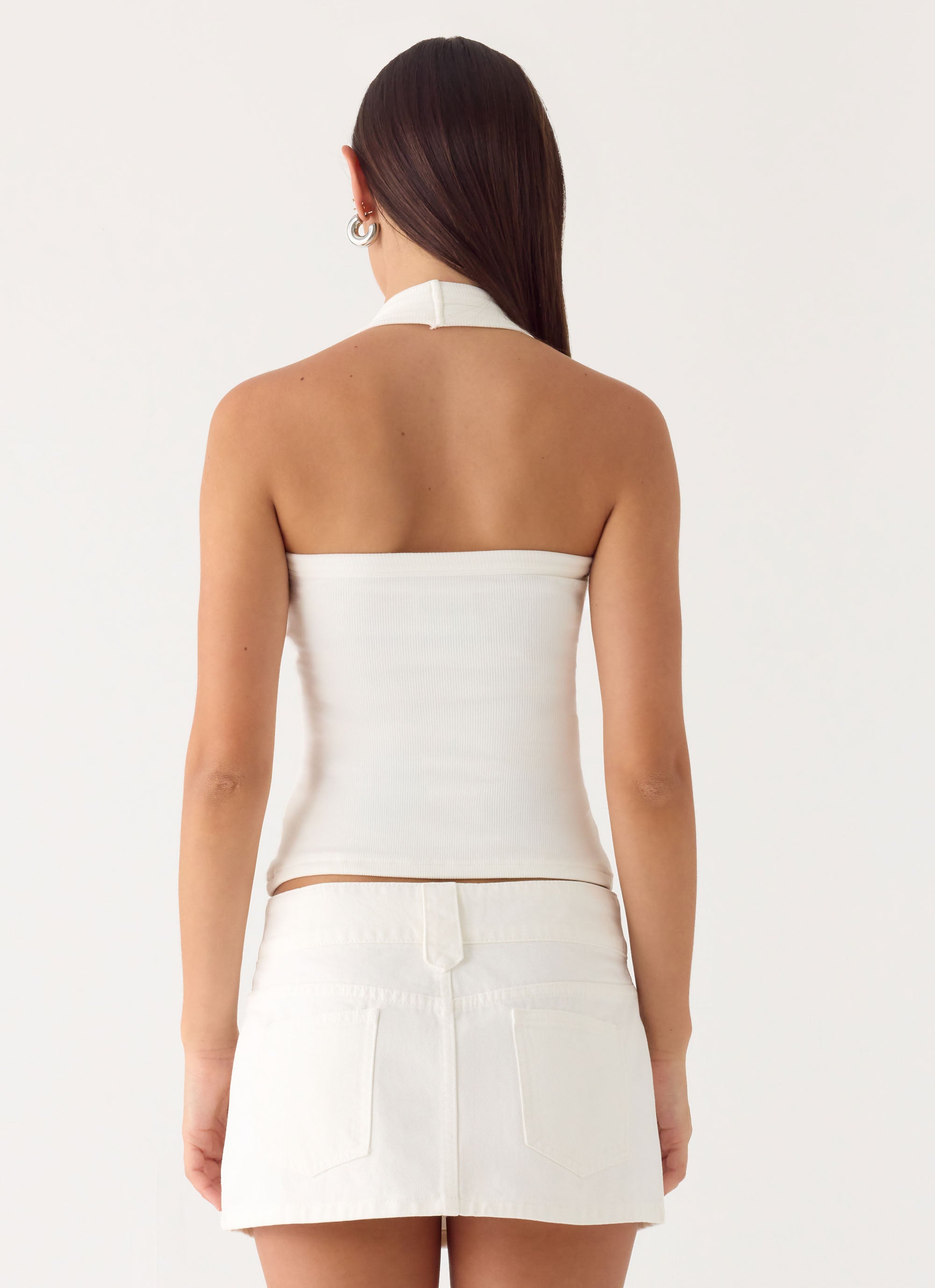 Sean Low Rise Denim Mini Skirt - White