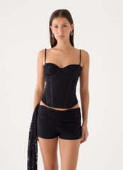 Sofiya Mesh Corset - Black