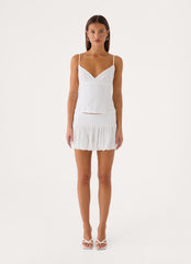 Soft Sky Mini Skirt - White