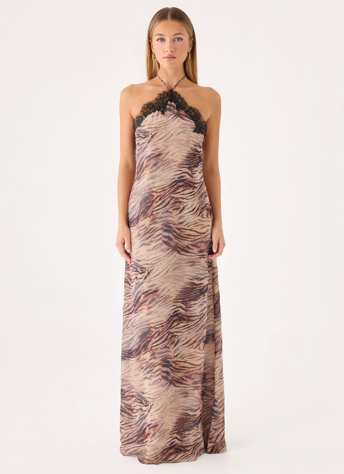 Zamarita Halter Maxi Dress - Golden Tiger