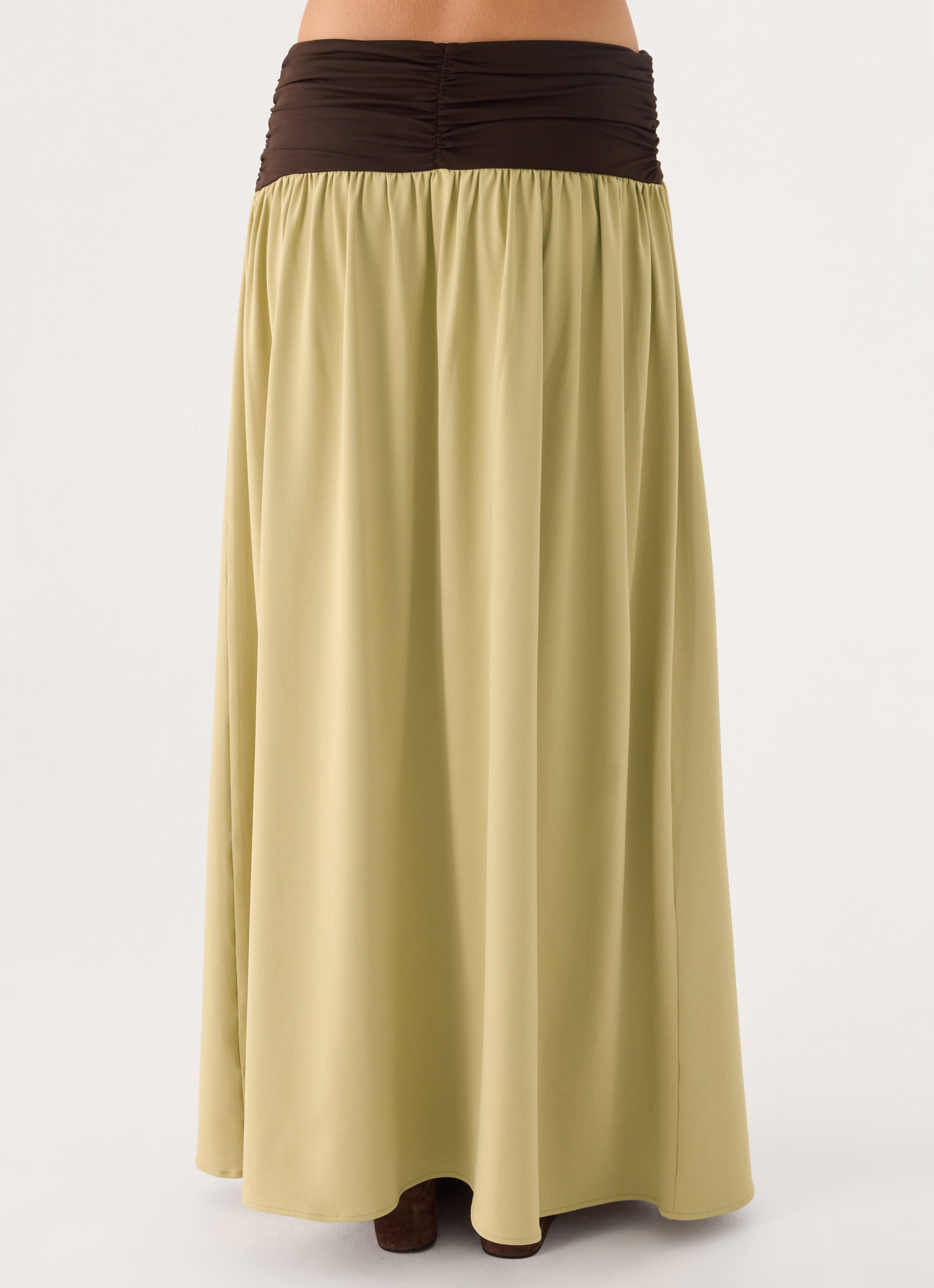 Zeraphine Gathered Maxi Skirt - Olive