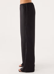 Zoeyy Satin Pant - Black